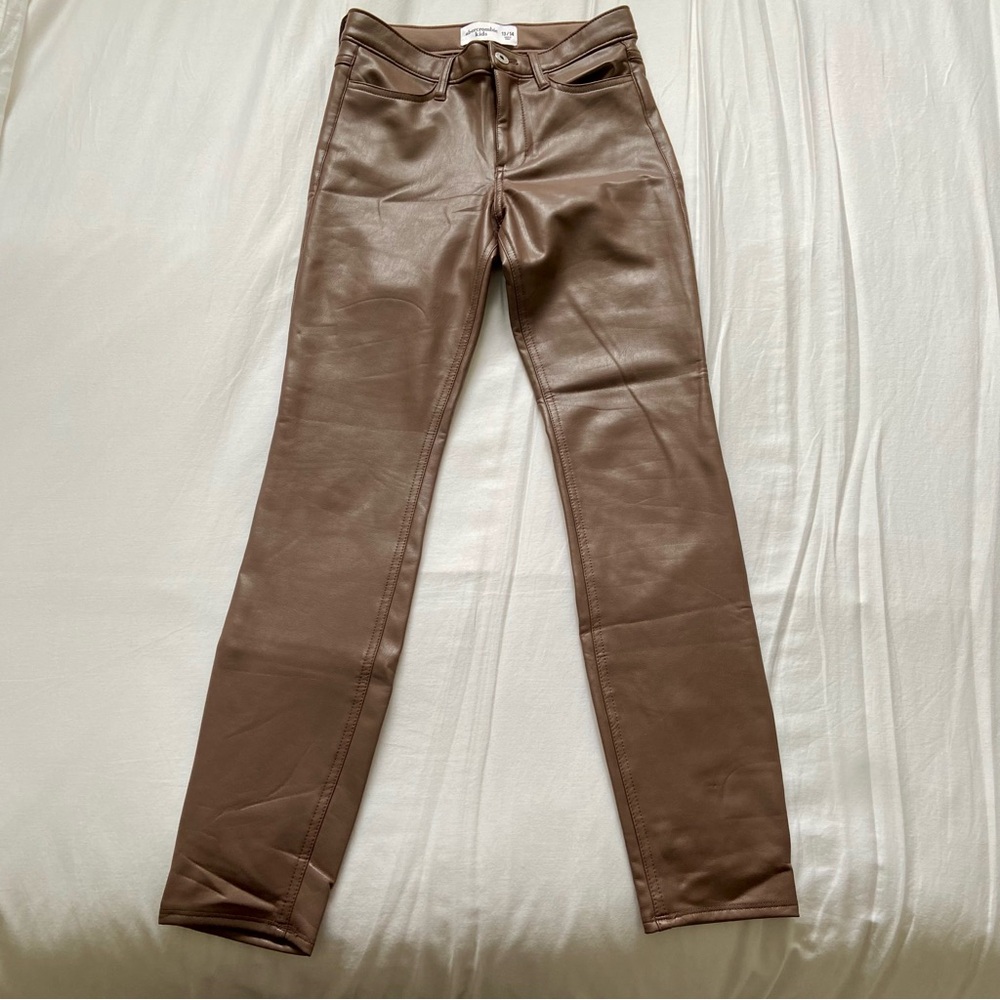 Abercrombie Kids Brown Faux Leather Skinny Pants